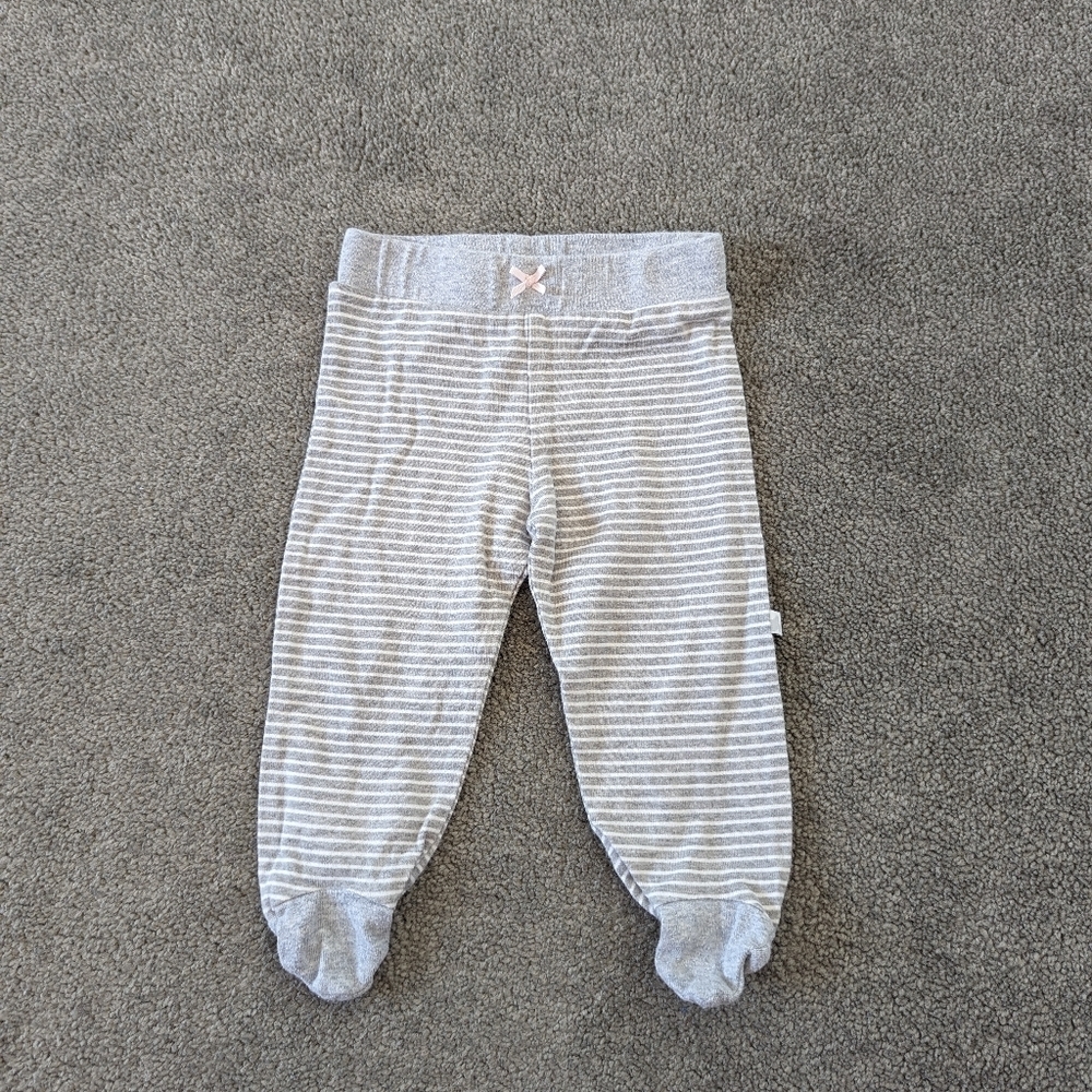 Carter's Unisex Baby Organic Cotton Pants, Size 3-6M, Grey Striped